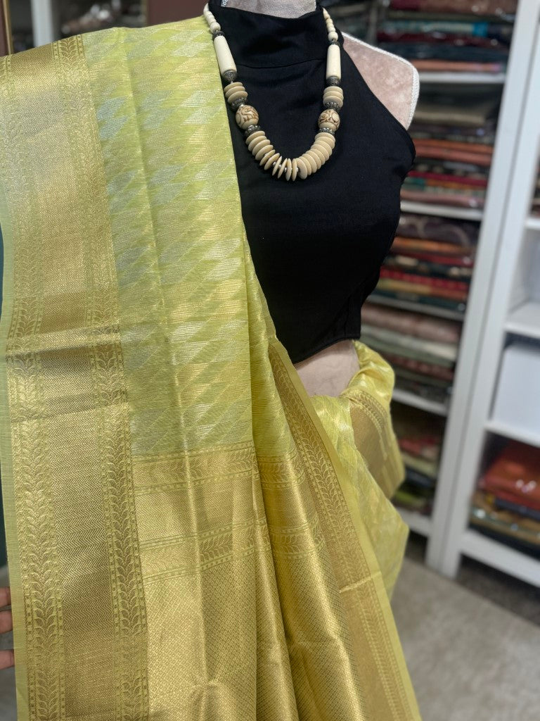 Pista Green Handloom Kosa Saree