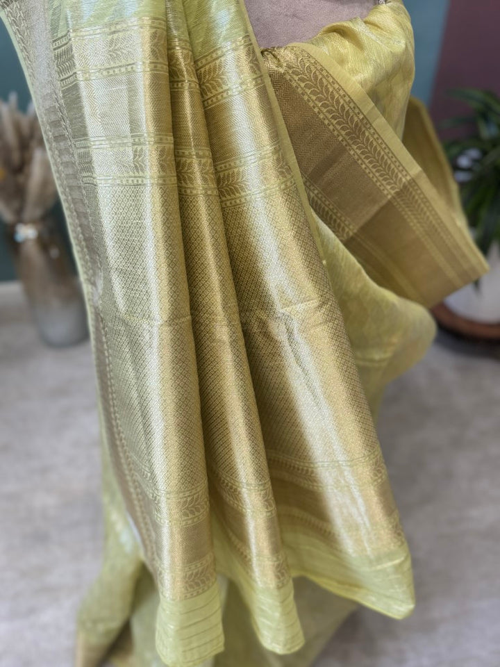 Pista Green Handloom Kosa Saree