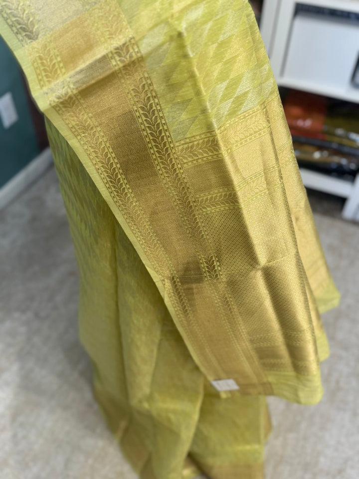Pista Green Handloom Kosa Saree