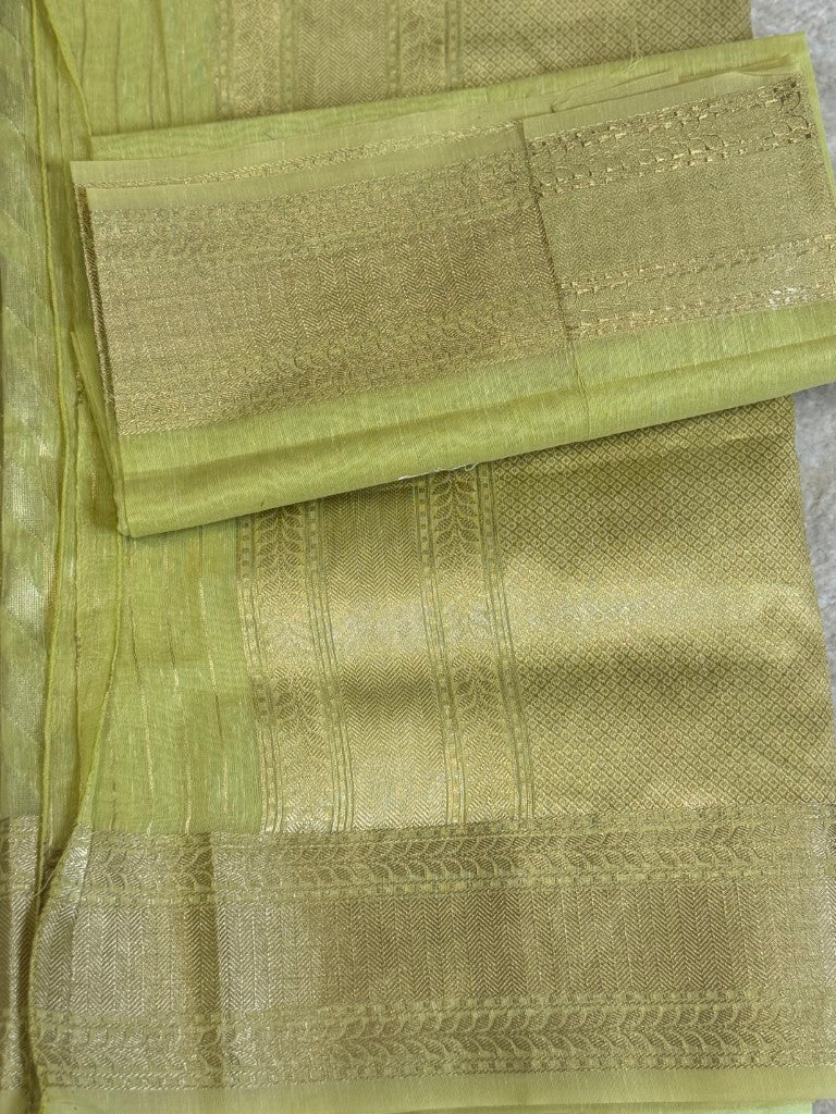 Pista Green Handloom Kosa Saree