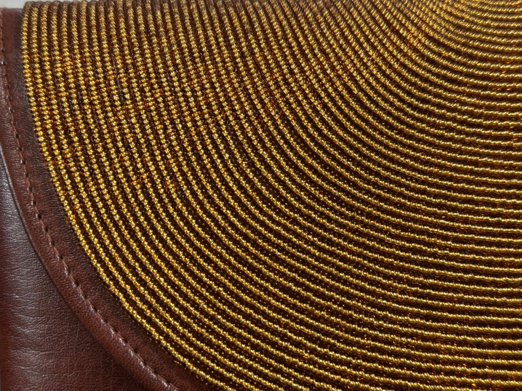 Gold Beads Handcrafted African Leather Sling Bag