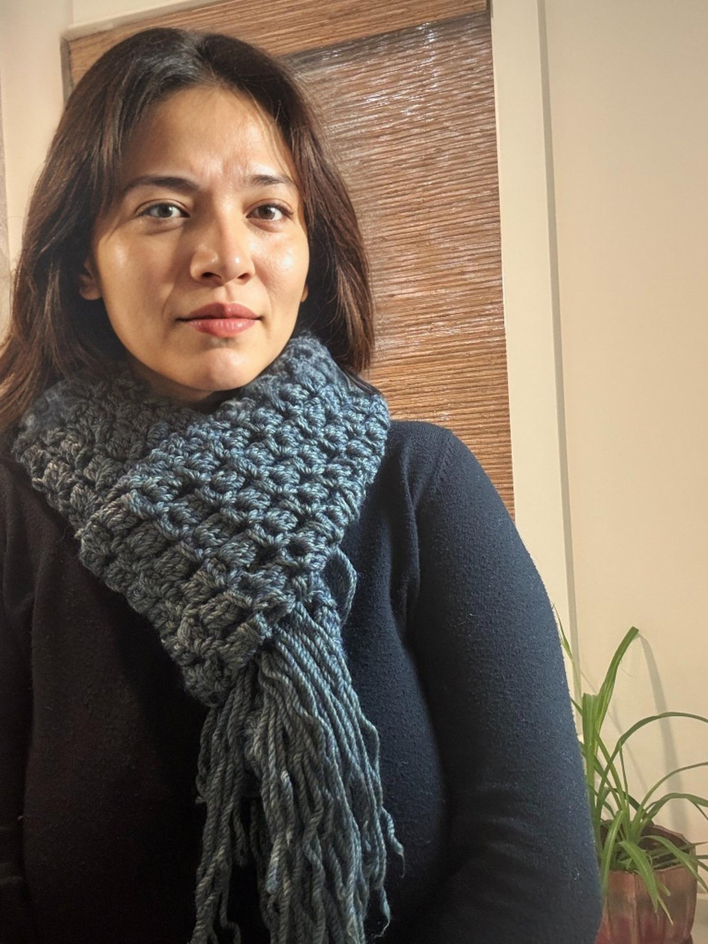 Grey Handmade Woolen Scarf