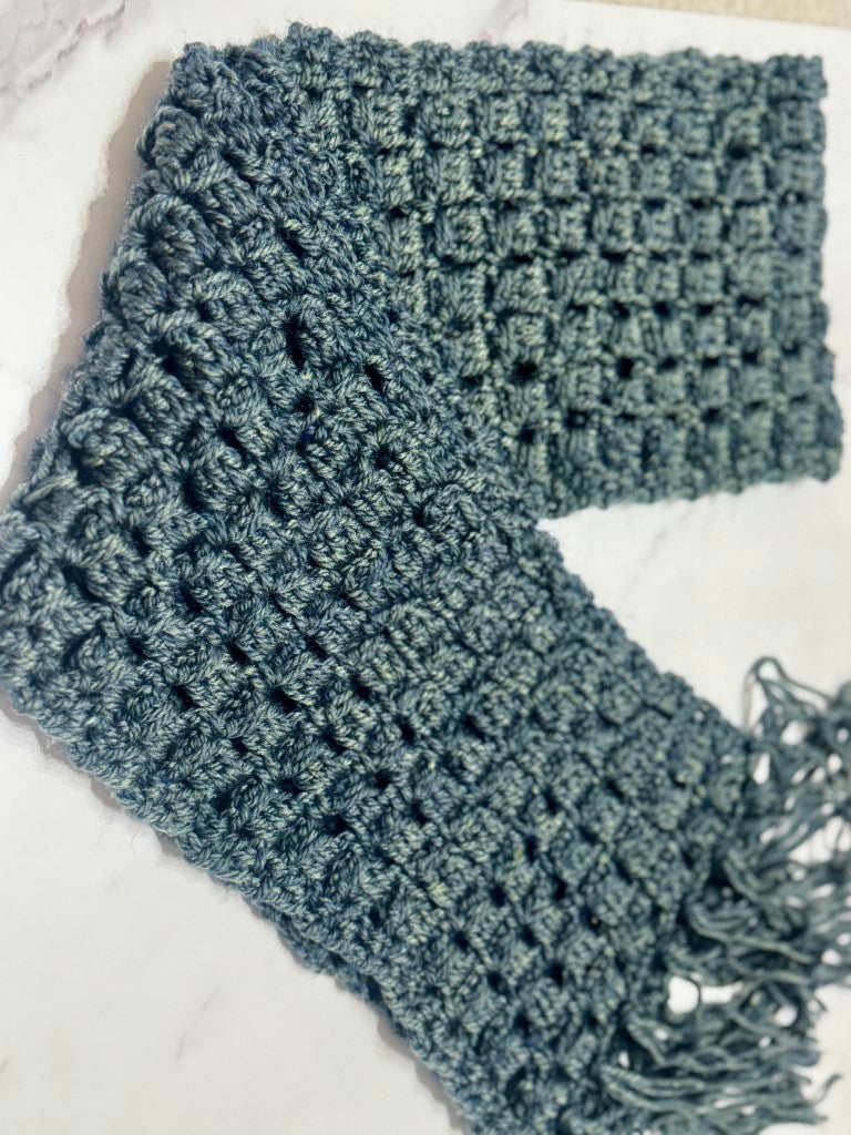 Grey Handmade Woolen Scarf