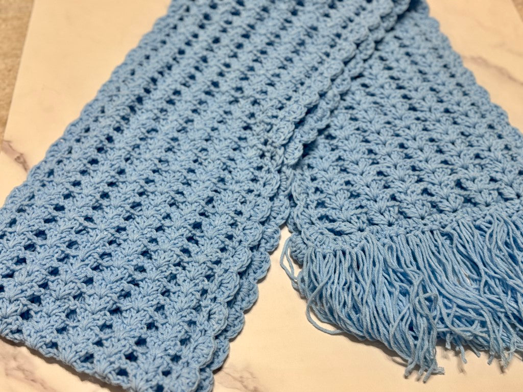 Blue Handmade Woolen Scarf