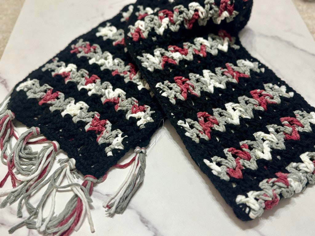 Black Handmade Woolen Scarf