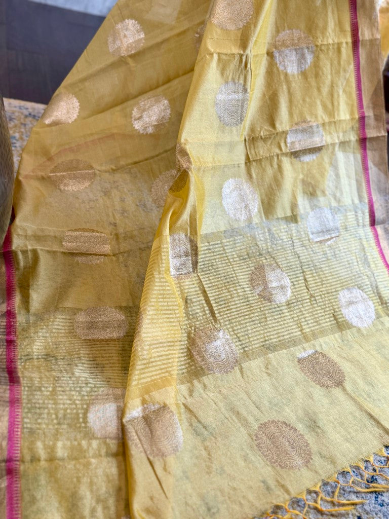 Yellow Semi Silk Saree