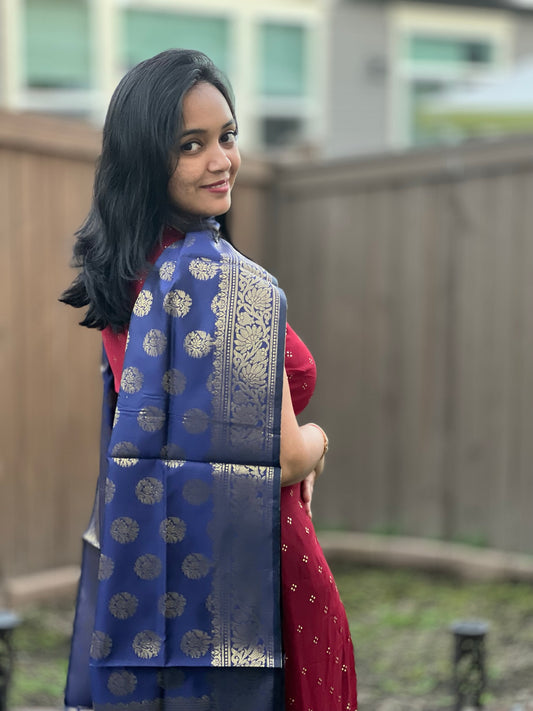 Blue Banarasi Stole