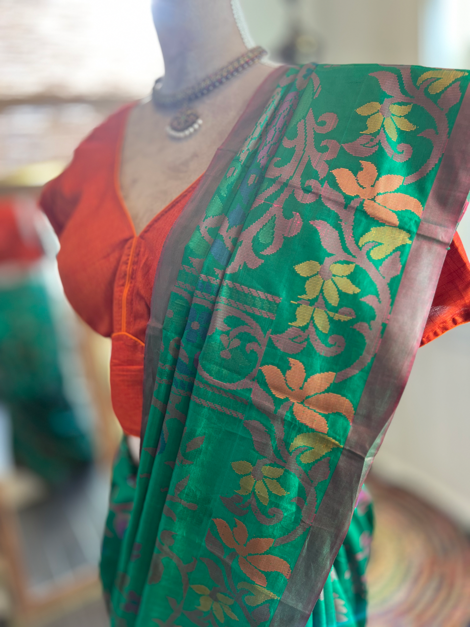 Green Bangalore Silk Saree