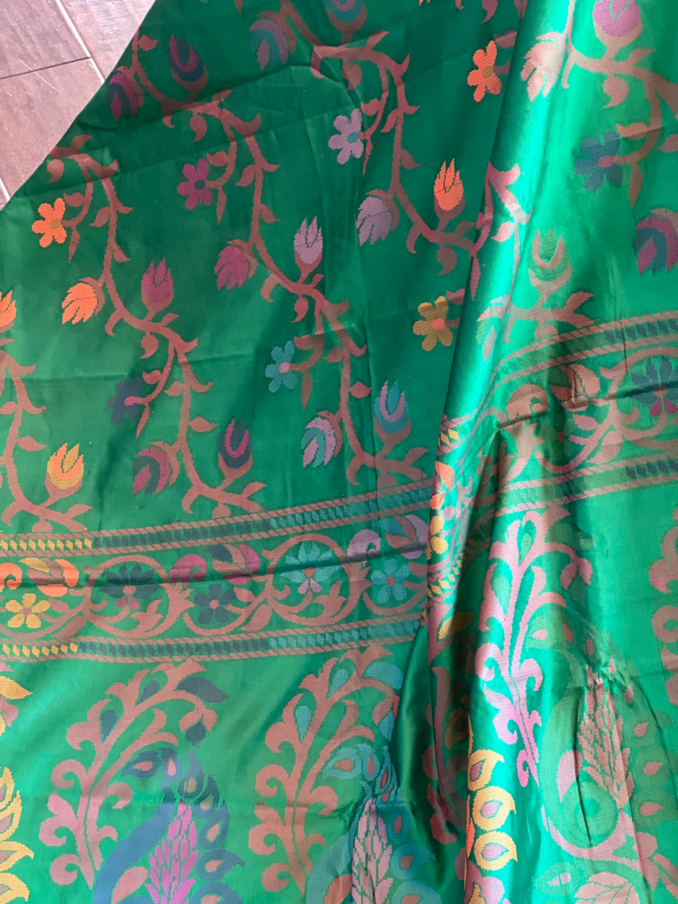 Green Bangalore Silk Saree