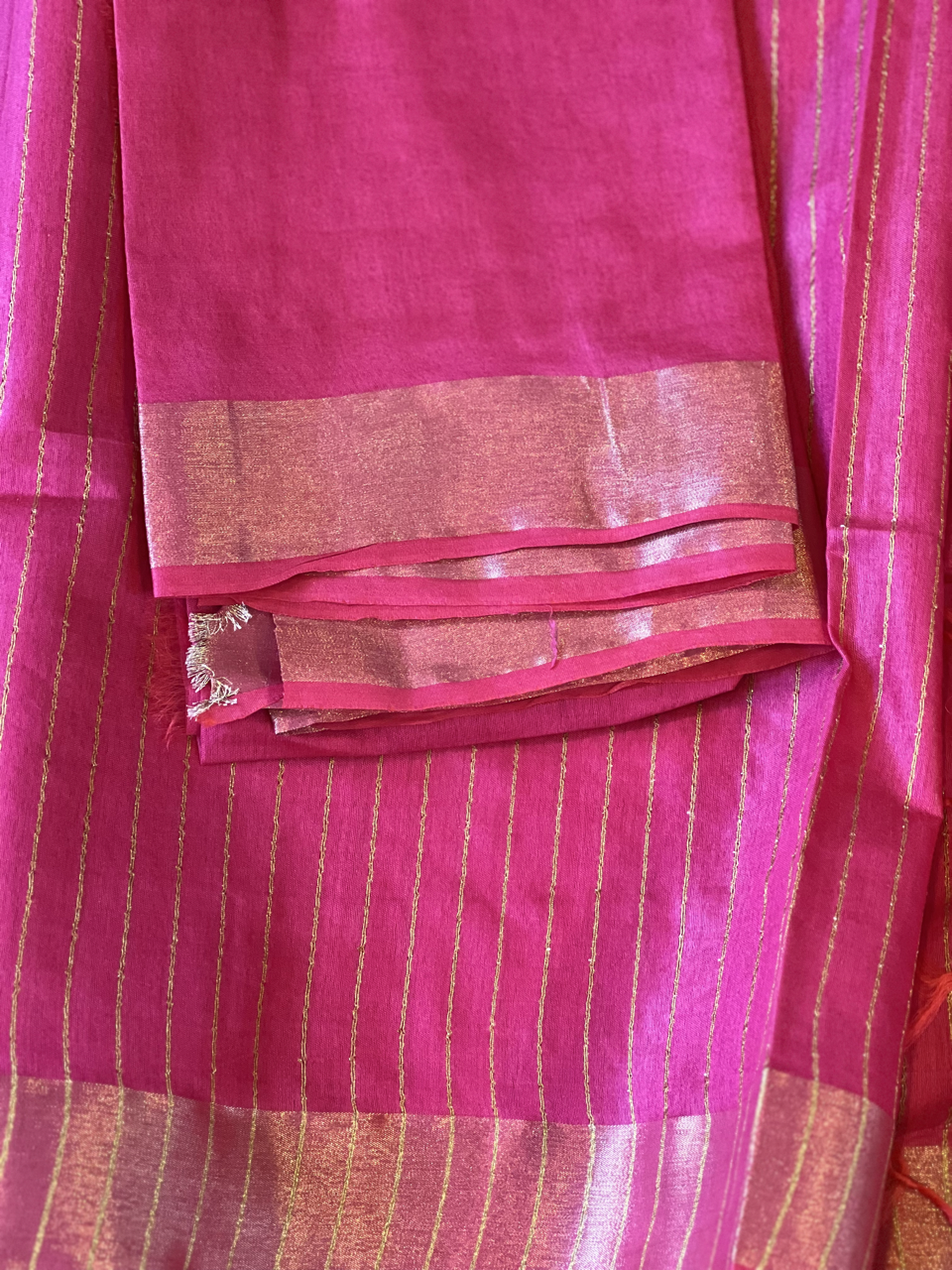 Rani Pink Tussar Silk Saree