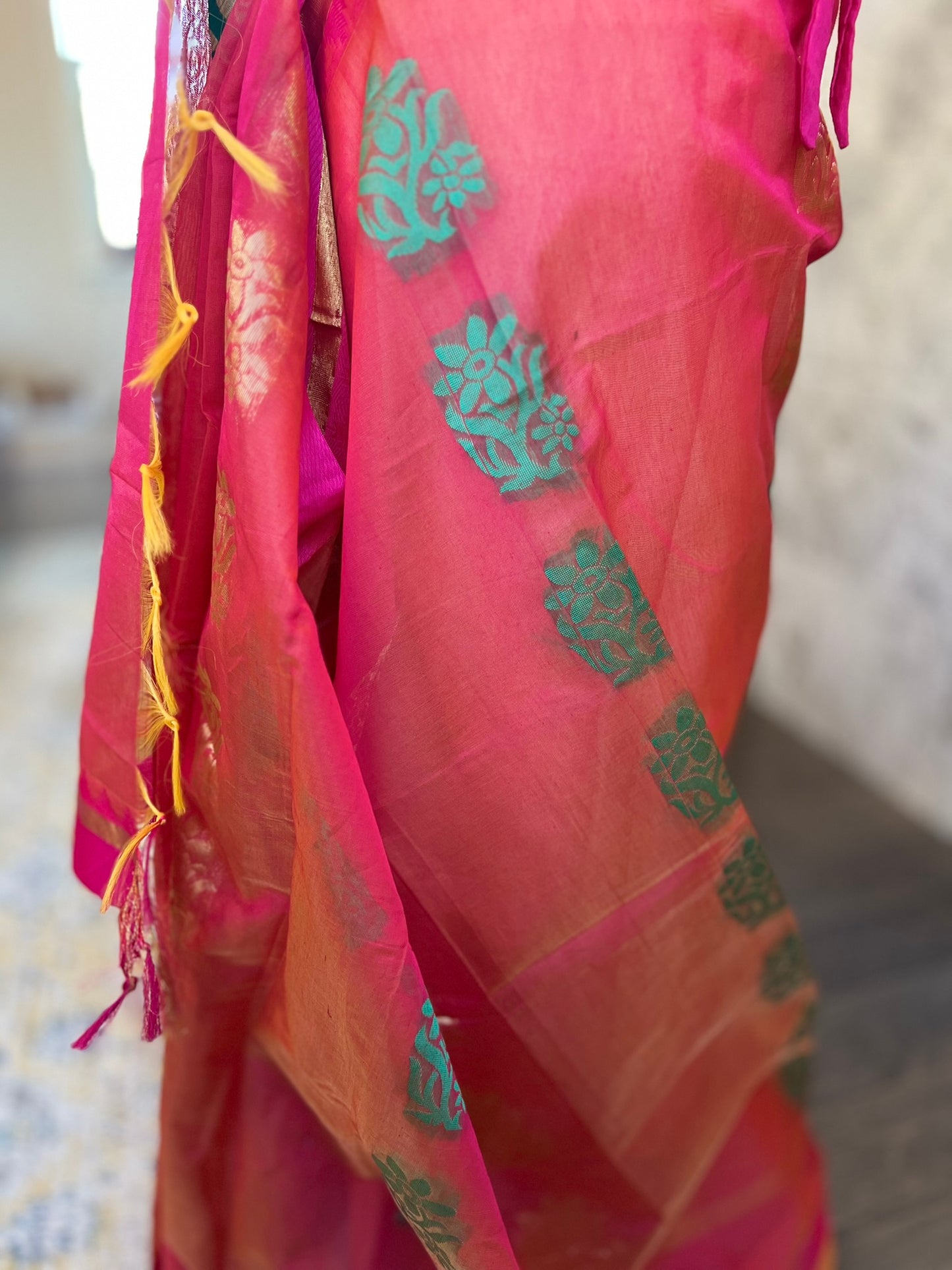 Red Silk Cotton Saree