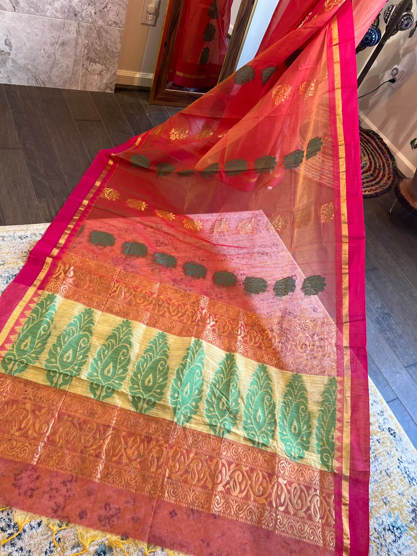 Red Silk Cotton Saree