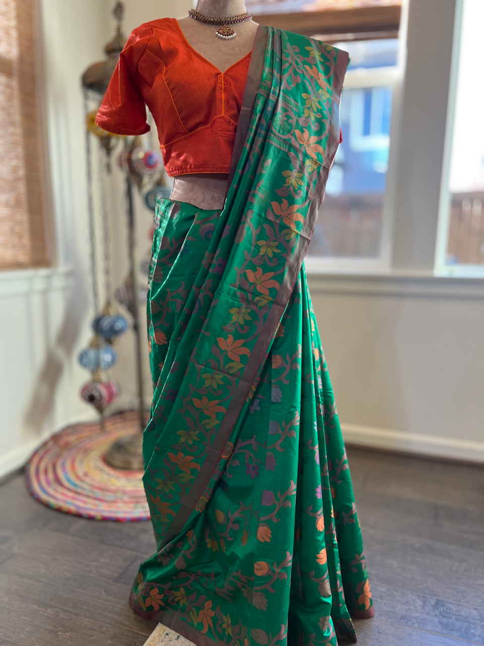 Green Bangalore Silk Saree